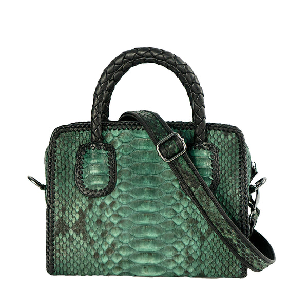 Alexa Hunter Green Python Handbag