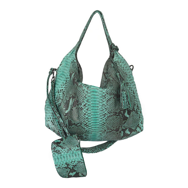 Manthy Turquoise Python Boho Bag