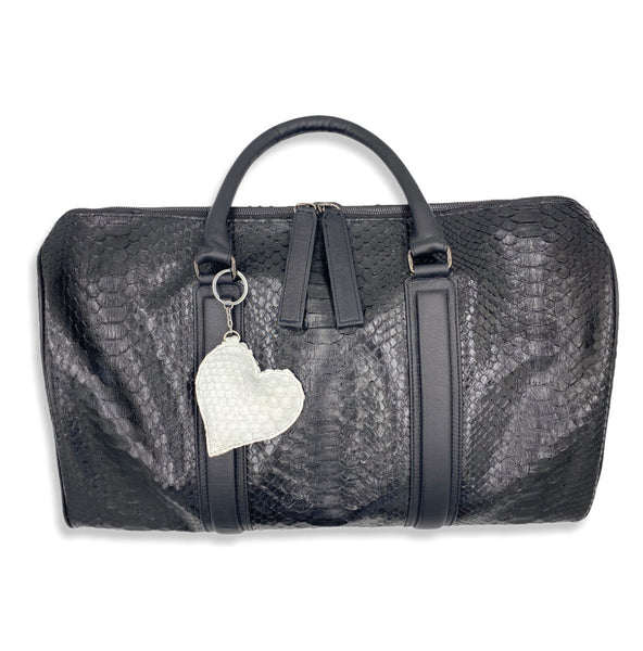 Chasey Black Python Duffle Bag